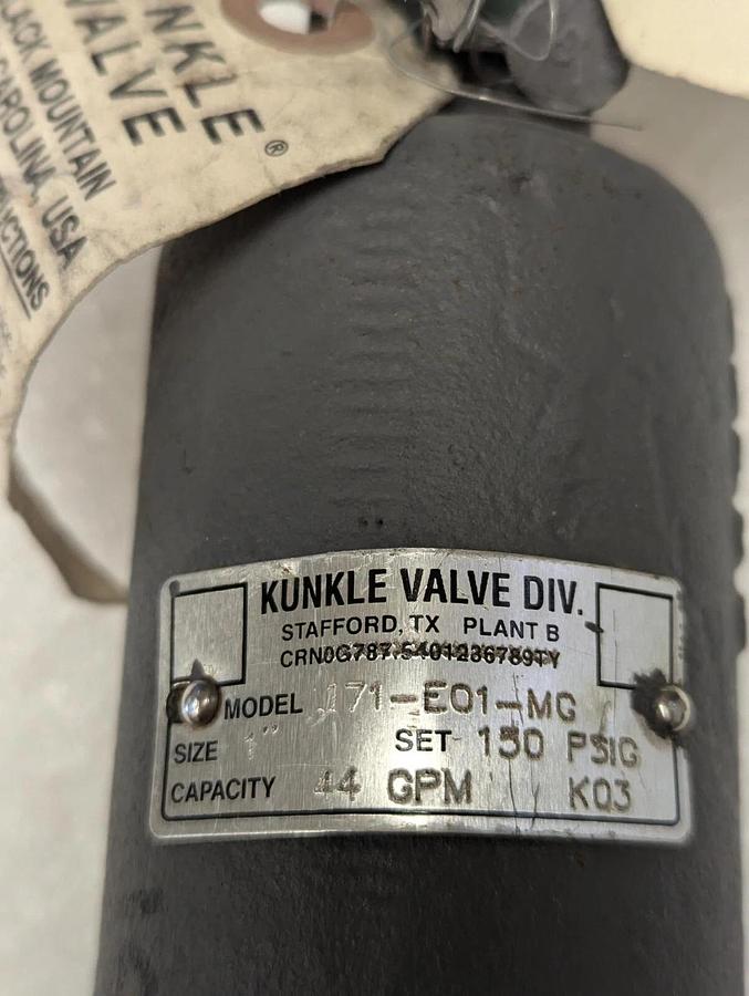 Kunkle Valve  Safety  171-E01-MC / 308731 / 1"  150 PSIG