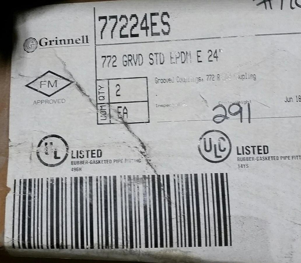 TYCO/Grinnell 772 Rigid Grooved Coupling 24"  77224ES