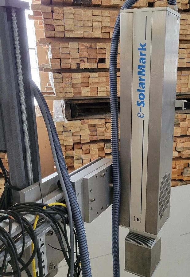 Used 2017  e-SolarMark 55 watt C02  laser coding system with stand and fume extractor