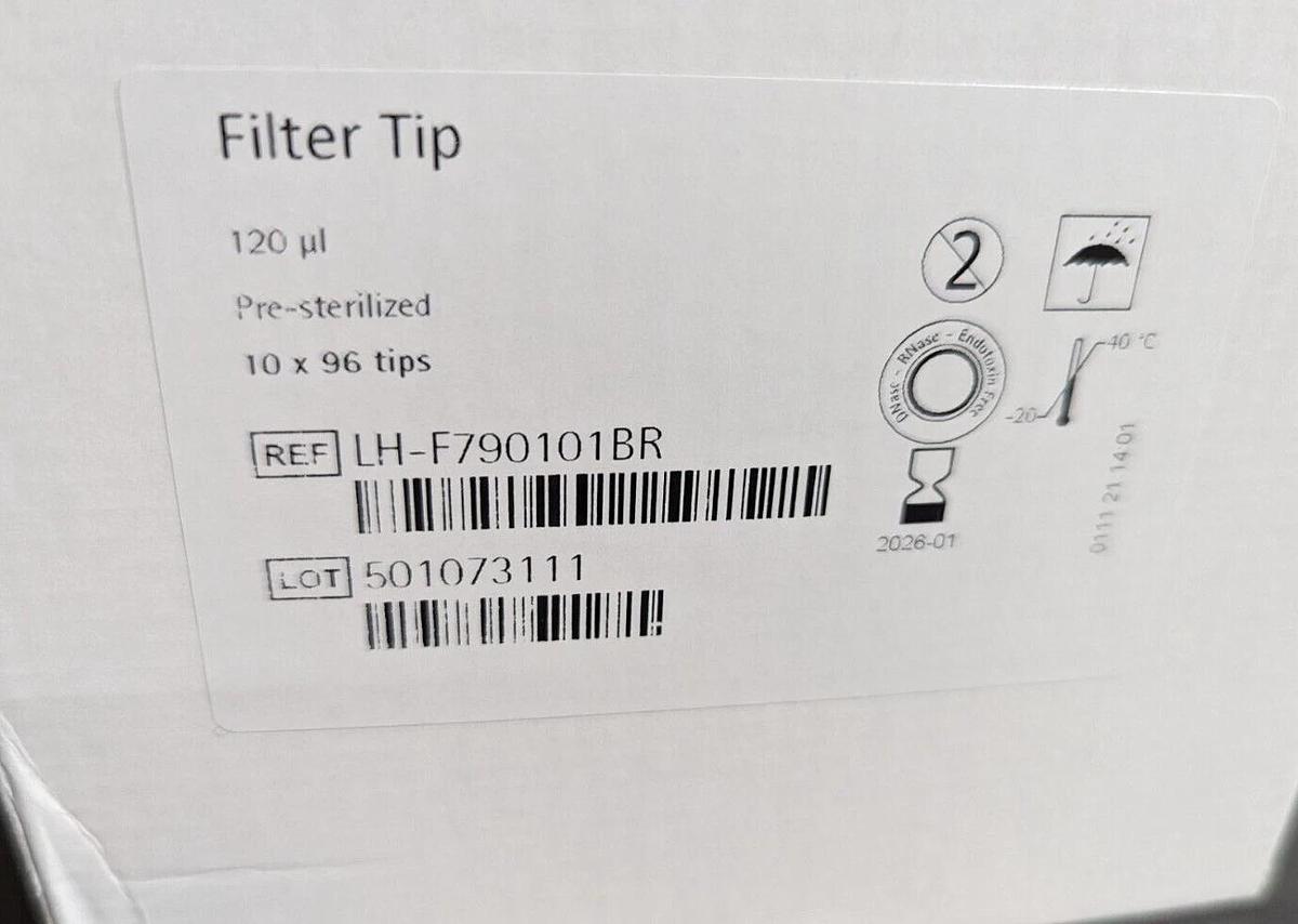 1 box Sartorius SafetySpace™ Filter Tips 2-120 µl pre-sterilized, LH-F790101BR