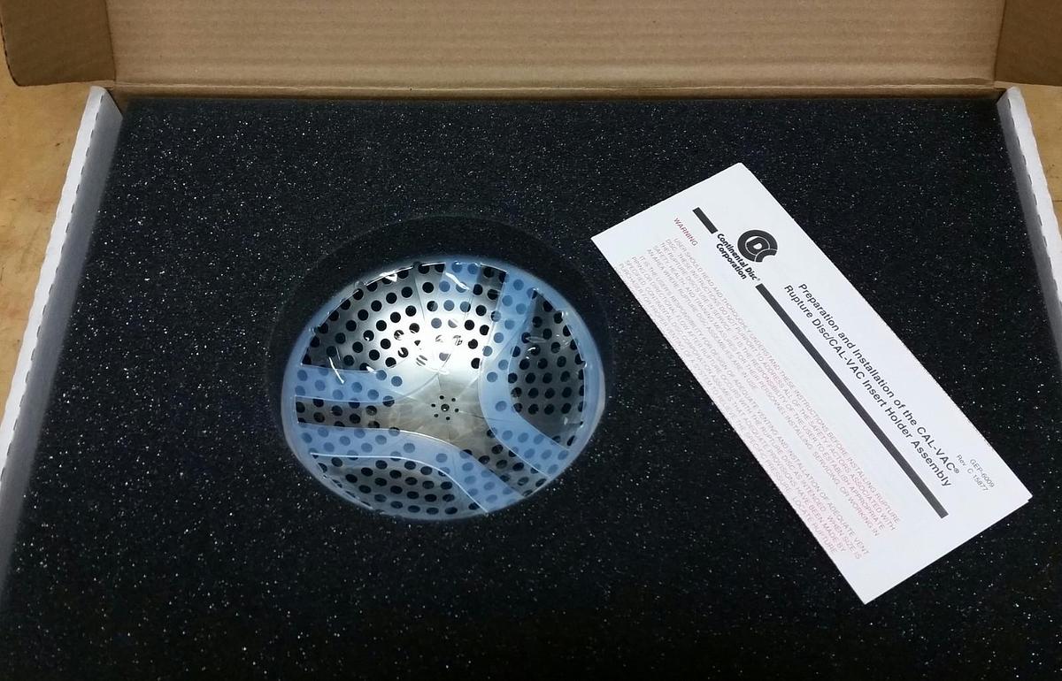 Continental Rupture Disc 6" CAL-VAC FS, 7.08 psig @ 80 Deg. F, 316-Teflon-Teflon