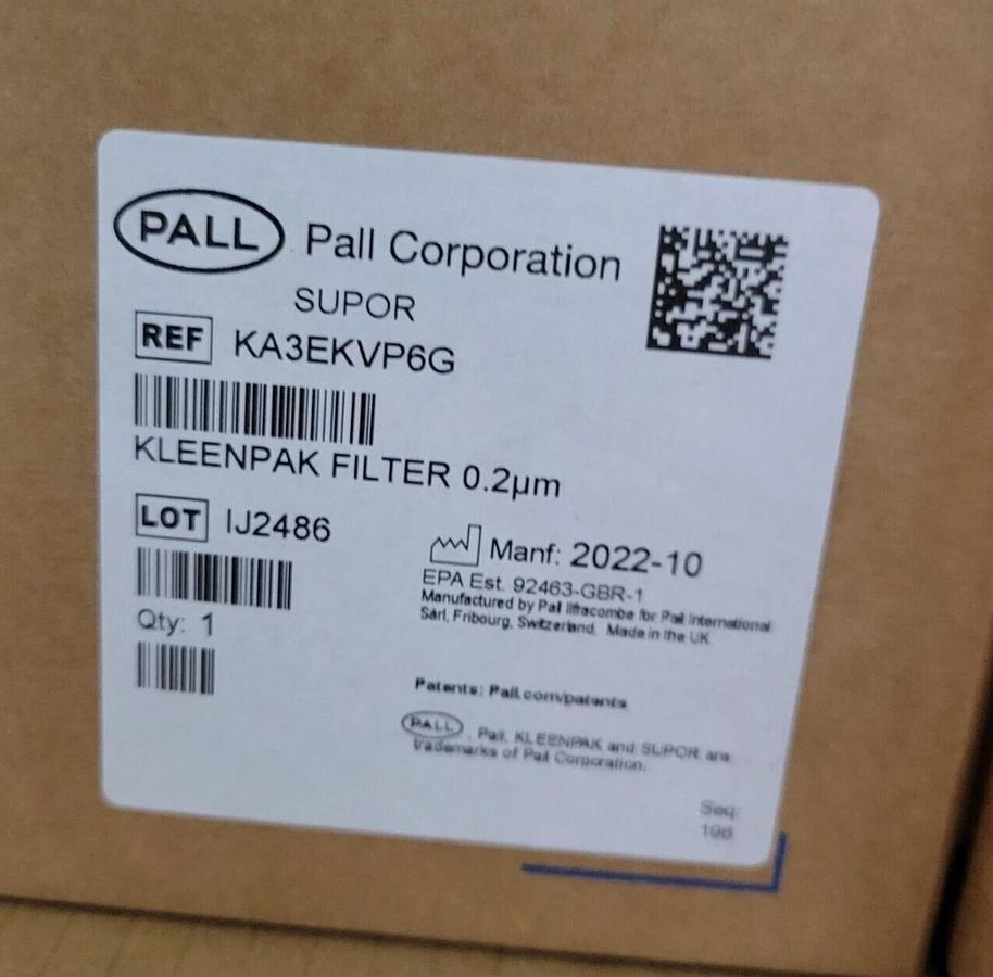 PALL KA3EKVP6G  Supor EKV membrane in Kleenpak Filter capsule, 0.2 µm, hose barb