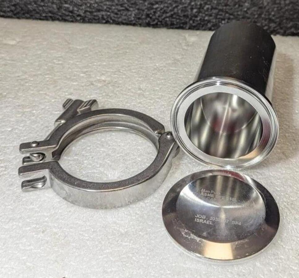 Used Sentinel Process Bottles 316L stainless steel 275 ml,  Tri-Clamp fittings