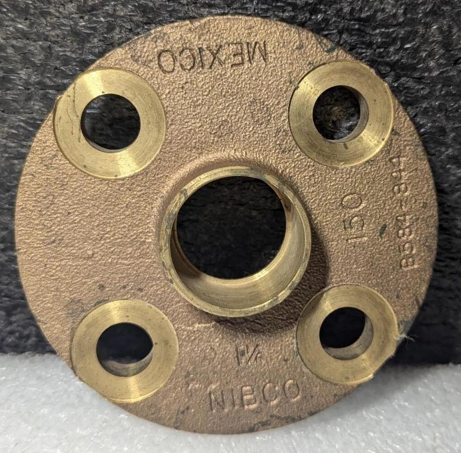 Nibco Brass B584-844 1-1/4" Cast Sweat Solder Joint Flange 4 Bolt Class 150