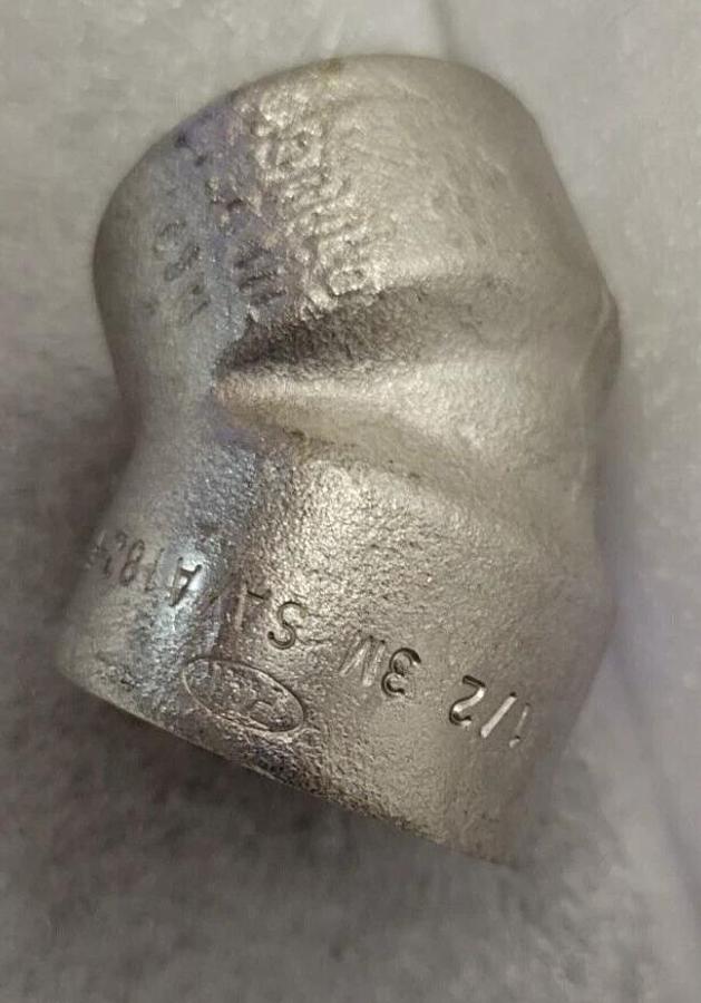 Penn  Stainless Steel 45 Degree Elbow  1/2" 3M  A182-F304/L B16 PENN