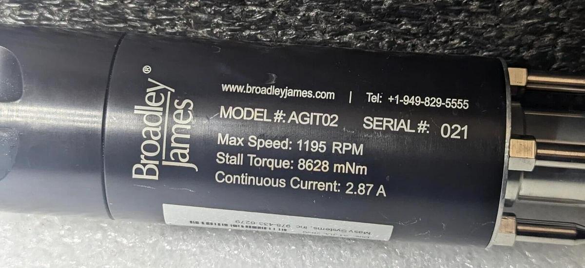 Used Broadley-James  AGI02   Agitator Stirrer Motor for Bioreactor