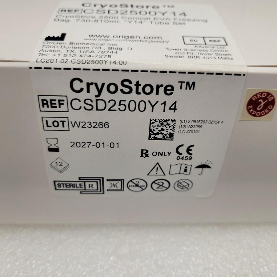Origen CSD2500Y14 bags Biomedical CryoStore 2500 Conical EVA Freezing Bag, 730-810ml, Origen CSD2500Y14