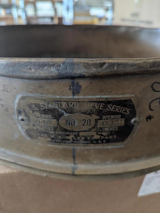 Used 18"  USA Standard Testing Sieve Brass, Size  No. 40, 20, 8, 7/16, 4,5/8, 1/4