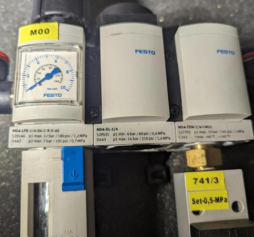 Used Festo MS4 regulator 529146 ,D443 / 529531, D443 / 527703 , C343 Solenoid Valve