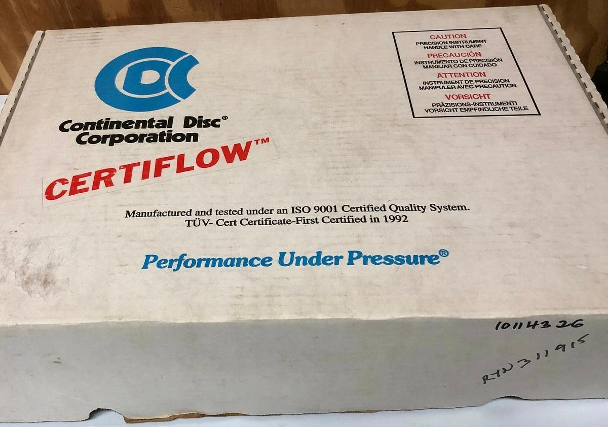Continental Rupture Disc 6" CDCV-G (FS), 11.1 psig @ 72 Deg. F, 316-Teflon-HAST