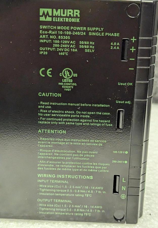 Used Murr Elektronik Switch Mode Power Supply  85305