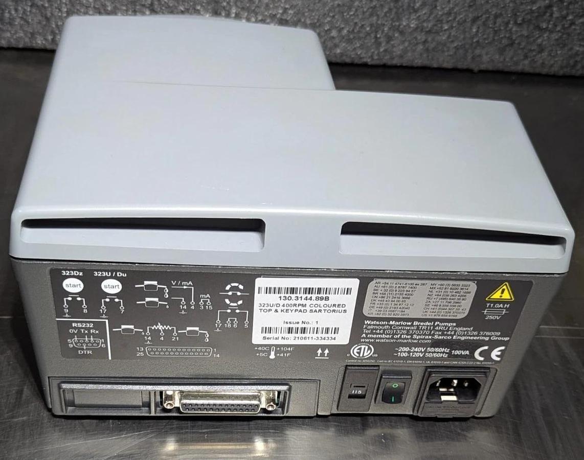 Used Watson Marlow 323U/D Sartorius Peristaltic Pump 400 RPM w/ 313 DW Pump Head