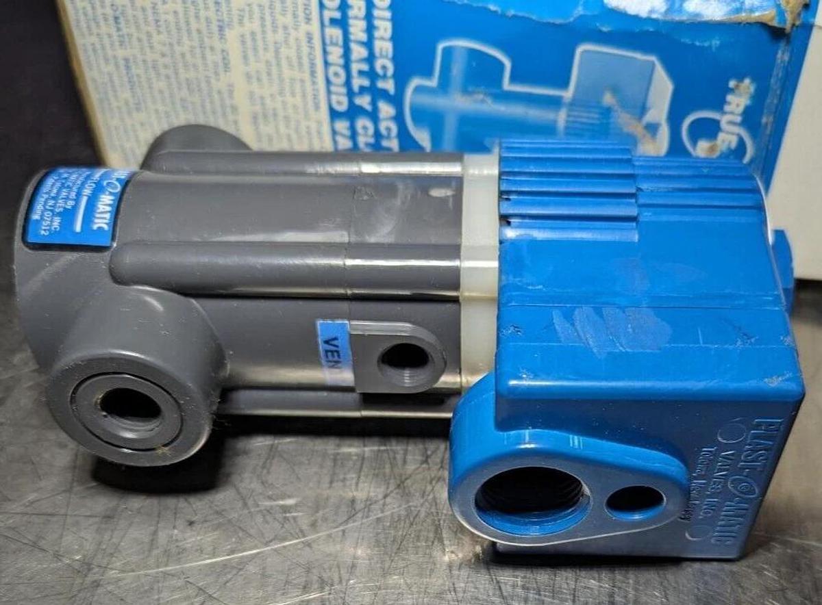 Plast-O-Matic True Blue  EASYMD2EP14W20-PV Solenoid  Valve pipe size 1/4"