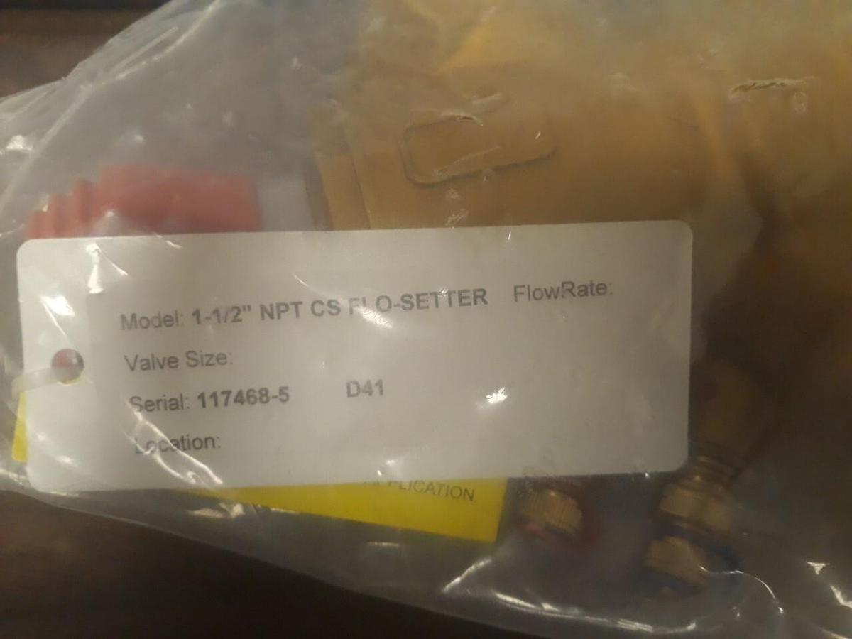 NEW FlowRate,  1-1/2" NPT CS FLO-SETTER CIRCUIT SETTER; VALVE 117468-5