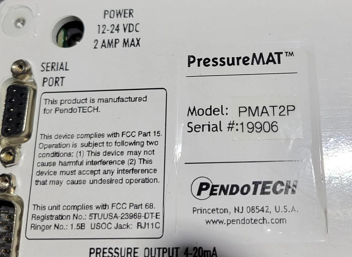 Used PendoTECH PressureMAT  PMAT2P with power supply