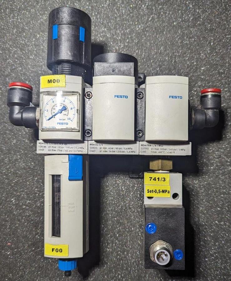 Used Festo MS4 regulator 529146 ,D443 / 529531, D443 / 527703 , C343 Solenoid Valve