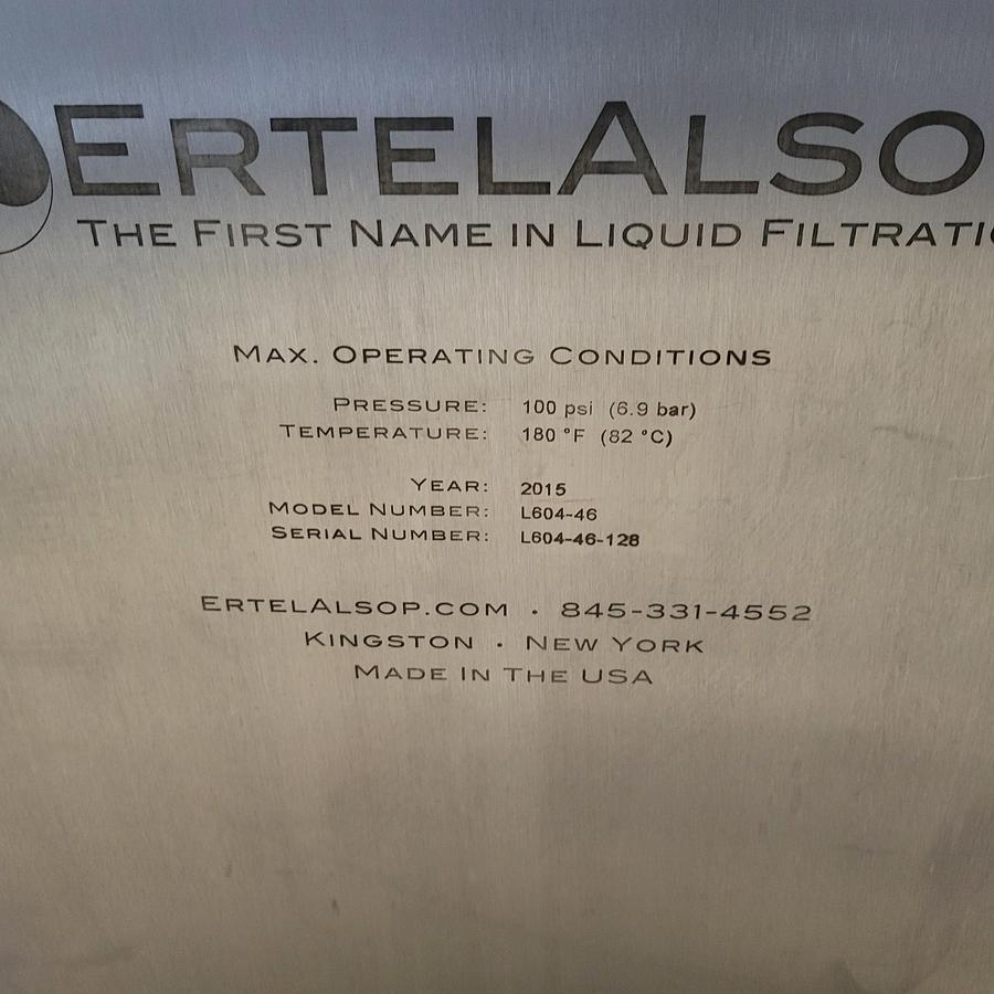 Used ErtelAlsop L604-46 stainless steel plate and frame filter press 24" x 24"