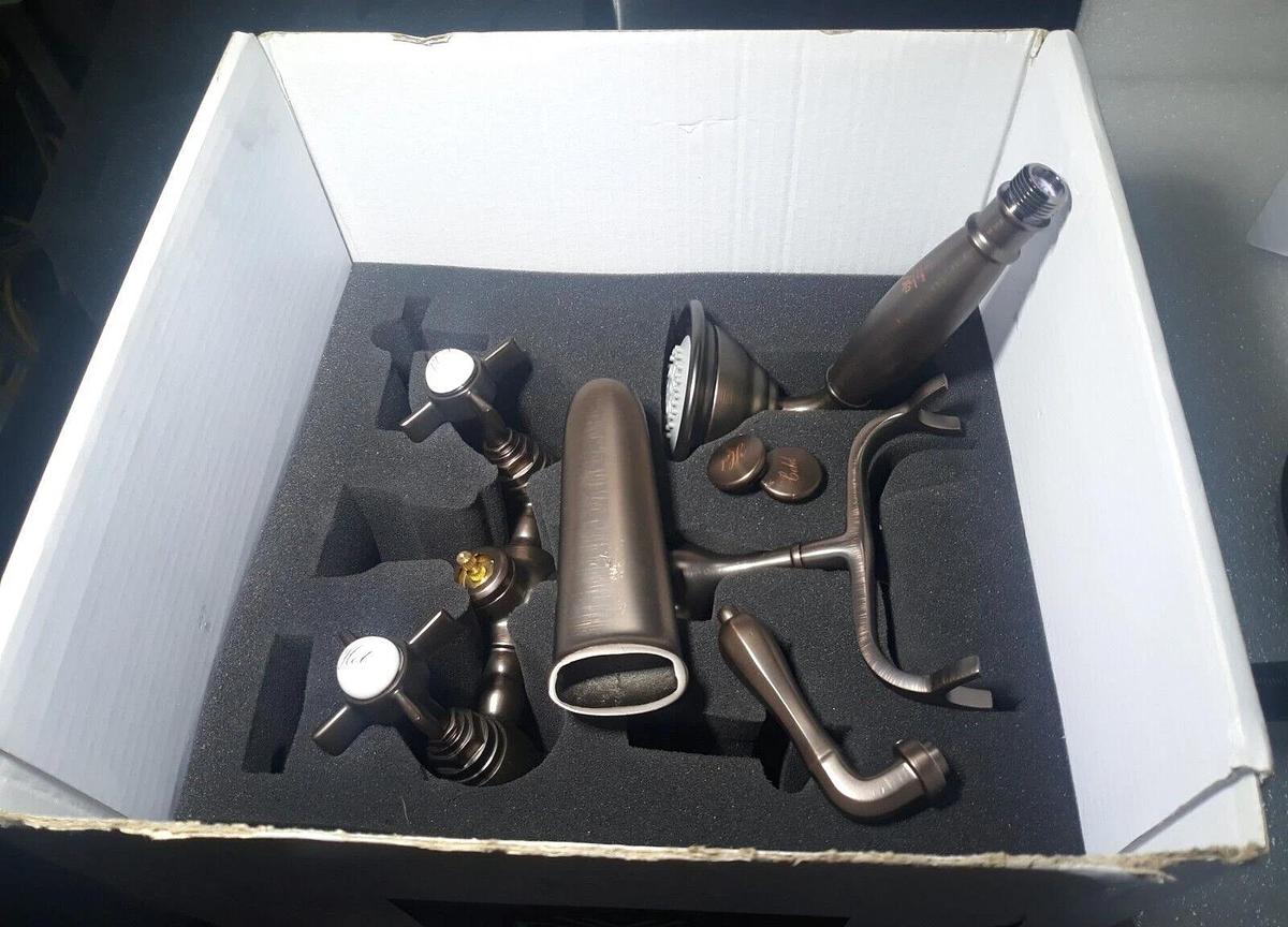 Used Carbon Bronze DXV TRADITIONAL FLOOR MOUNT BATHTUB FAUCET  D35107954.110