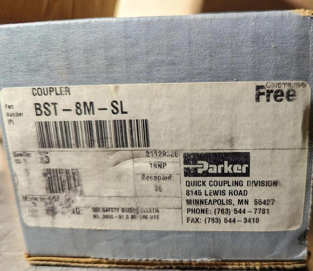 Parker coupler BST-8M-SL