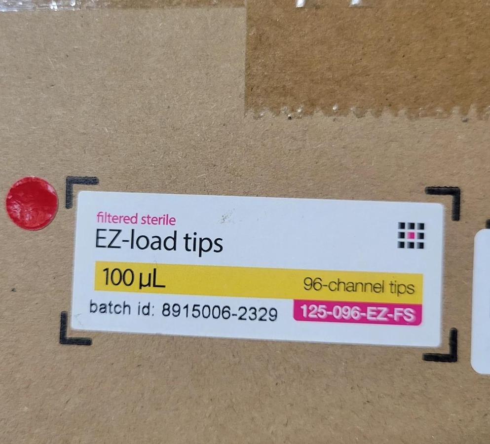 Apricot Designs 100uL EZ-Load Pipet Tips 125-096-EZ-FS, 96 channel tips