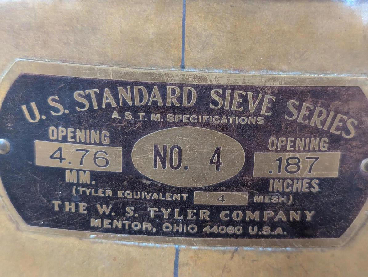 Used 18"  USA Standard Testing Sieve Brass, Size  No. 40, 20, 8, 7/16, 4,5/8, 1/4
