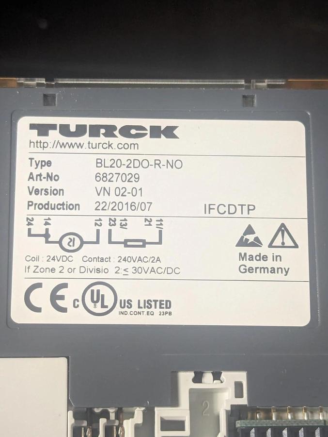 Used TURCK D-45466  & BL20-2DO-R-NO  Digital Relay Output Interface