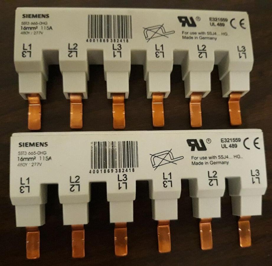 Used Lot of (2) Siemens 5ST3 665-0HG Connection Terminals 16mm2/ 115A