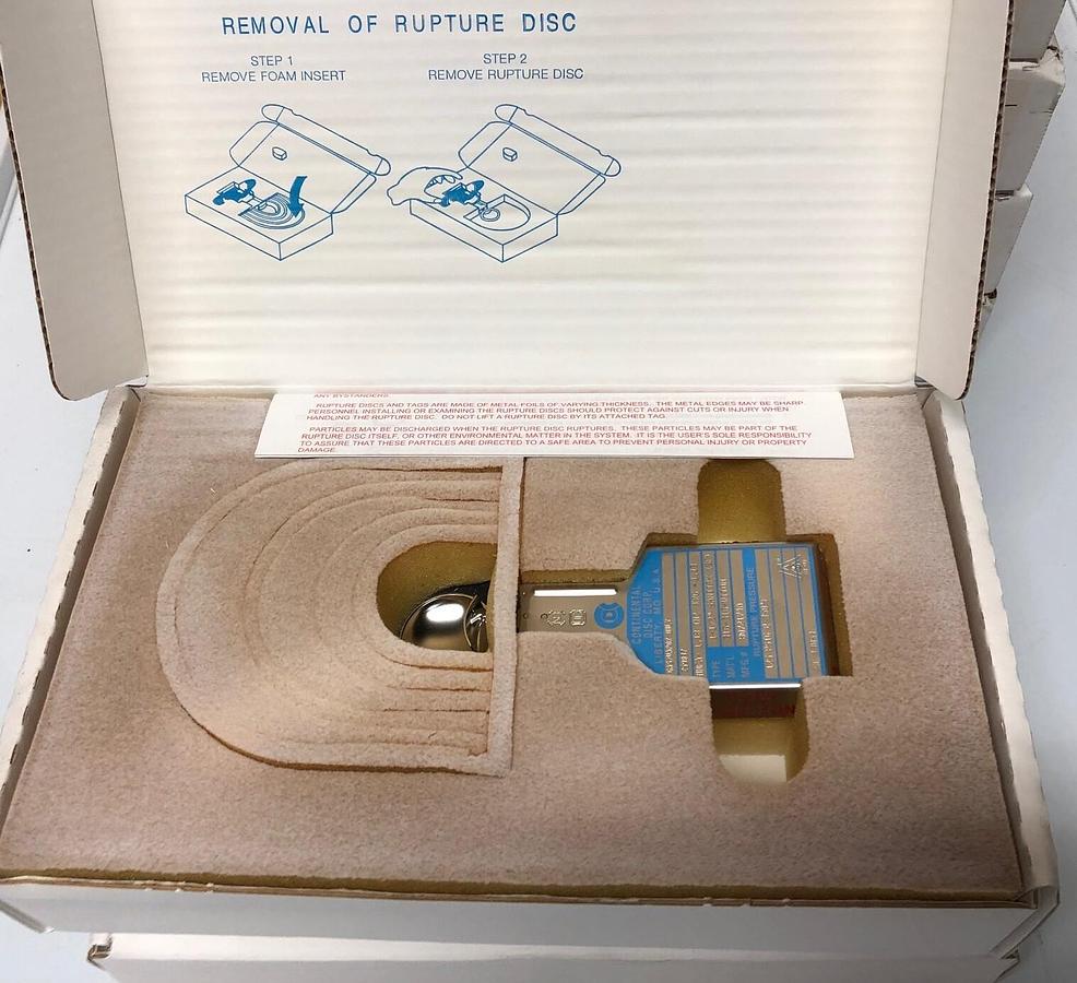 Continental Rupture Disc 1 1/2" SANITRX (SF), 125 psig @ 350 Deg. F, 316/316/VIT