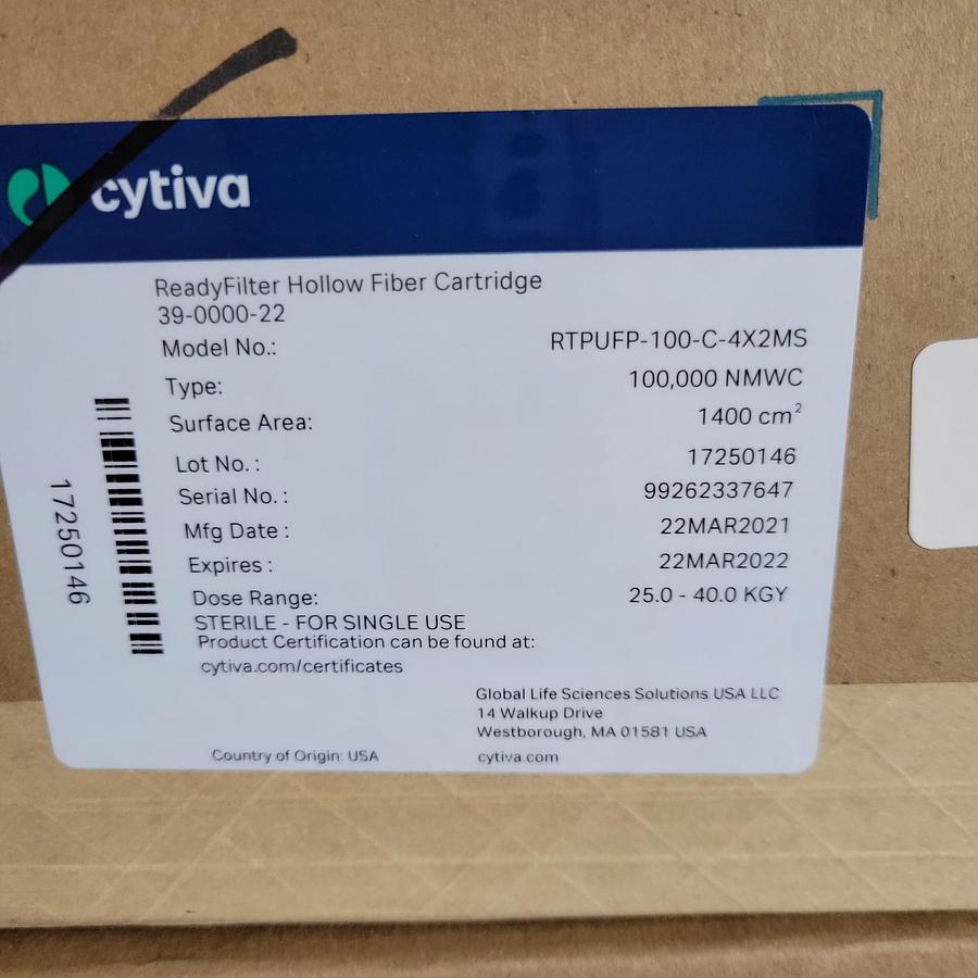 Cytiva RTPUFP-100-C-4X2MS ReadyFilter Hollow Fiber Cartridge 39-0000-22