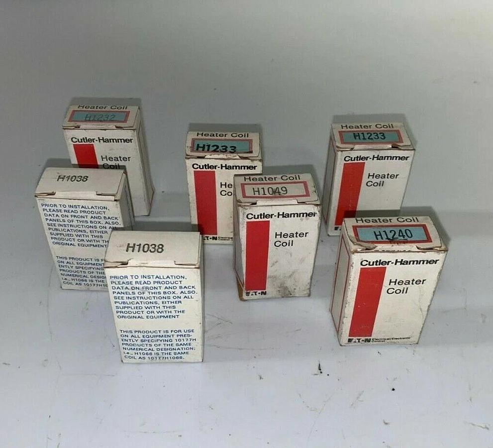 One Lot, 7 EATON Cutler Hammer Starter Overload relay heater elements