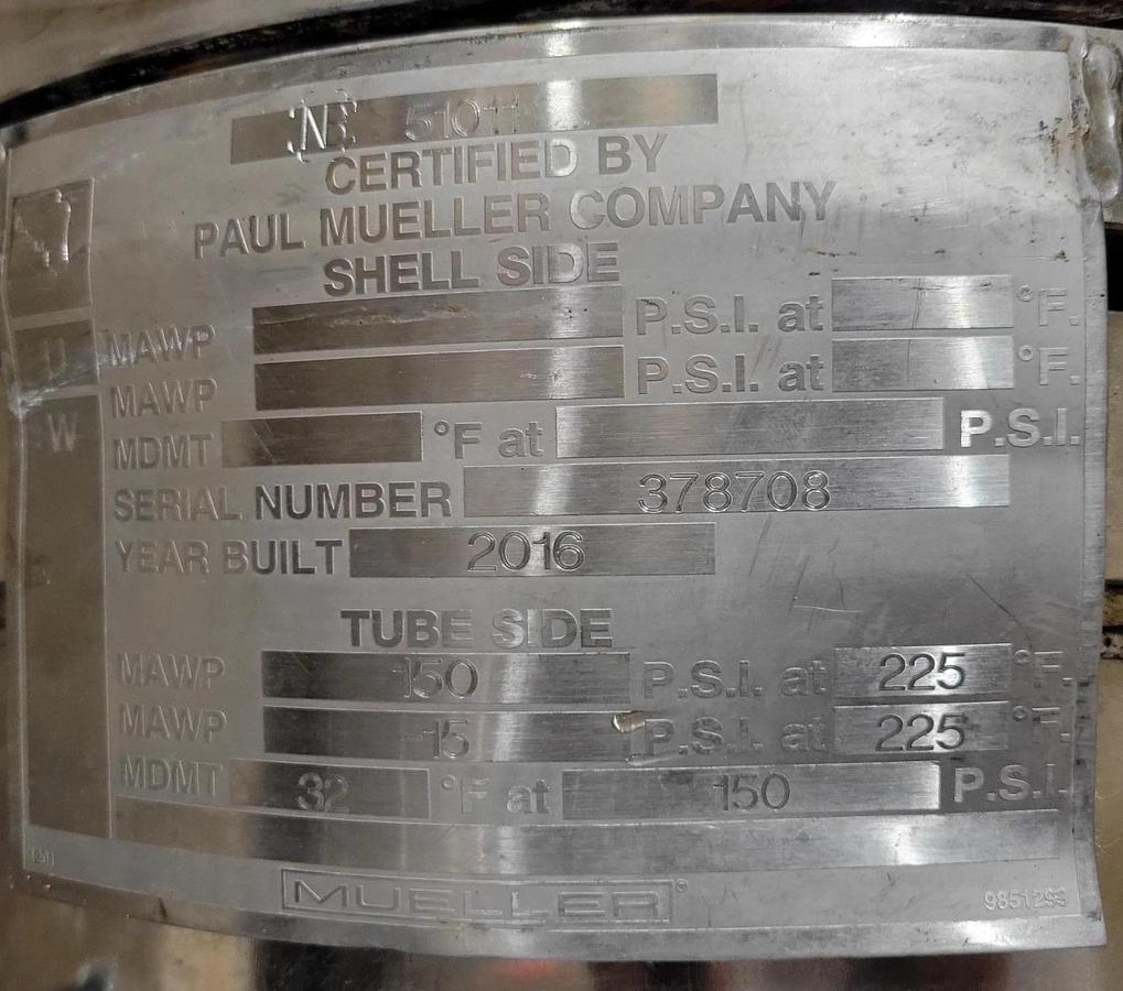 Used Mueller Stainless Steel Heat Exchanger