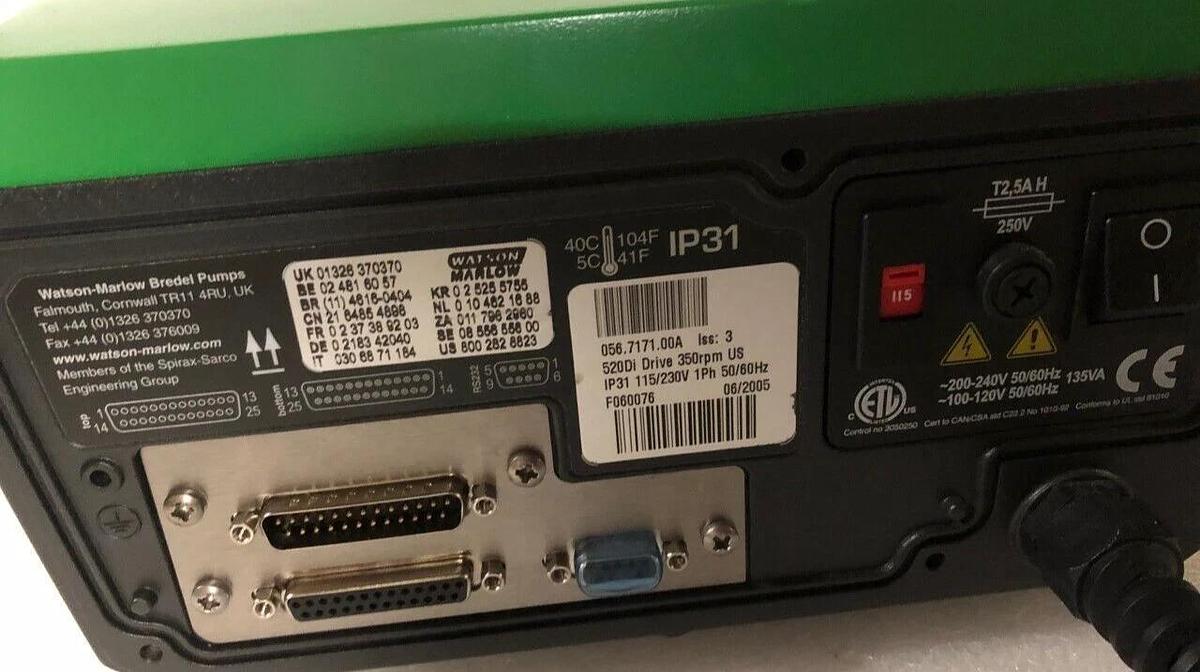 Used Watson-Marlow Multichannel Dispenser 520Di  Peristaltic Pump Drive