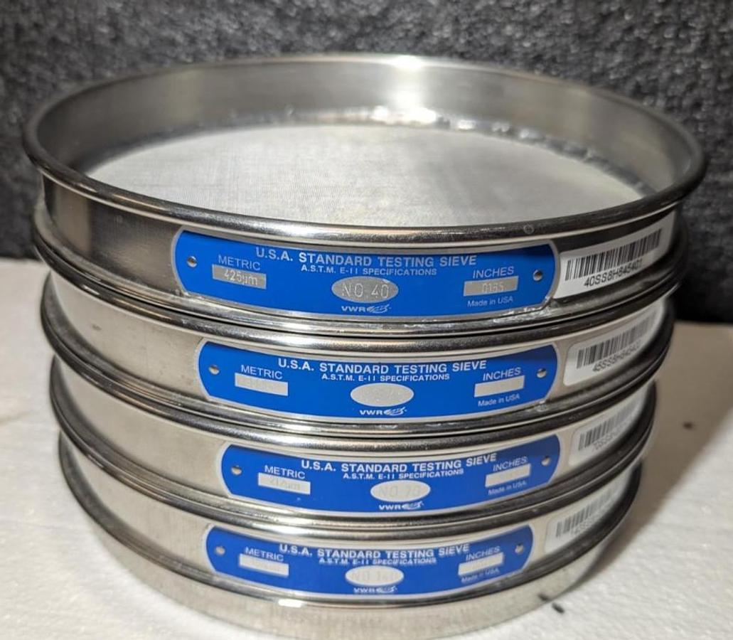 Used 8" USA Standard Testing Sieve Stainless Steel, Size  No. 140,70,45,40