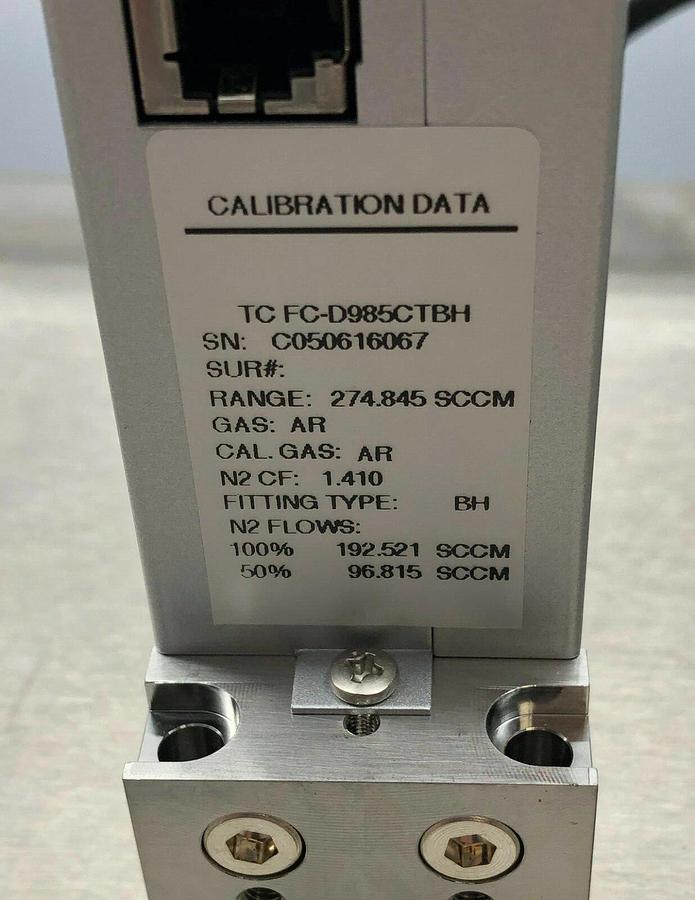 Aera Advanced Energy FC-D985c TC FC-D985CT-BH 300 CCM, AR Mass Flow Controller