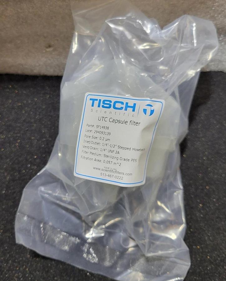 TISCH  UTC PES Capsule Filter, 0.22 um, 3/8 in. hose barb, Nonsterile, SF14938