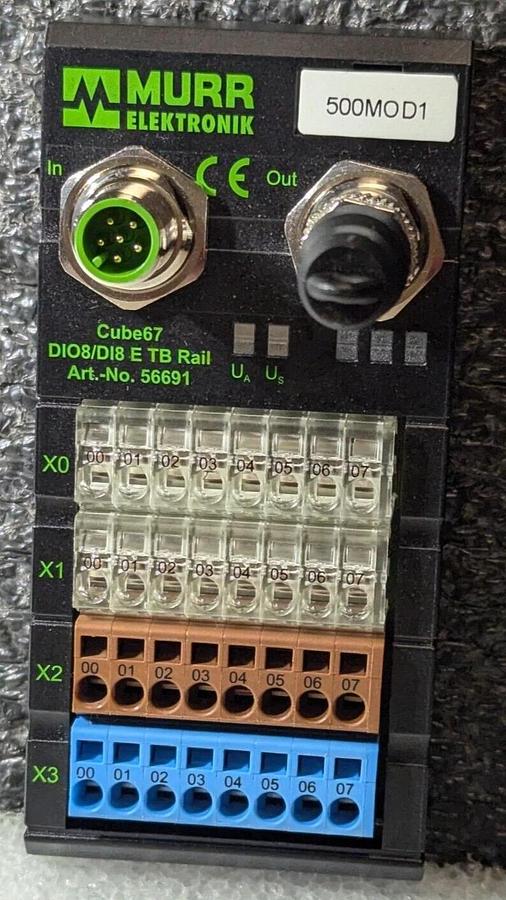 Used Murr Elektronik 56691 Terminal Module Cube 67 DIO8/D18  8-Inputs 8-Channels