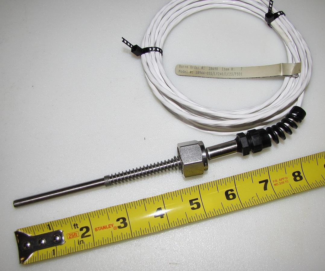 Used Burns Engineering RTD 18944  G Style 3 wire  Platinum Resistance Thermometer