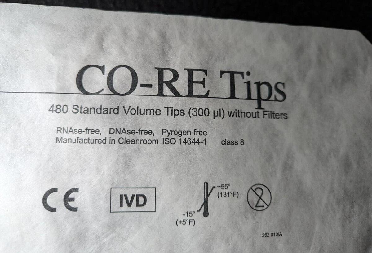 (2) Hamilton Co-Re  Standard Tips 300uL  Without Filters 5x96 (480)