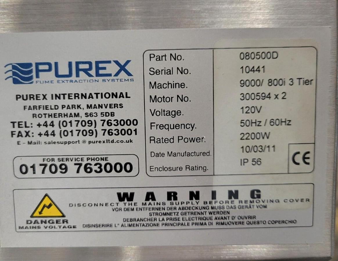Used Purex 800i 3-Tier, Volume Control 120V,  080500D