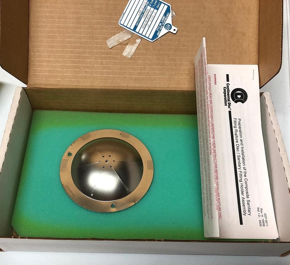 Continental Rupture Disc 3" CDCV-G (SF), 58 psig @ 300 Deg. F, 316-Teflon-316