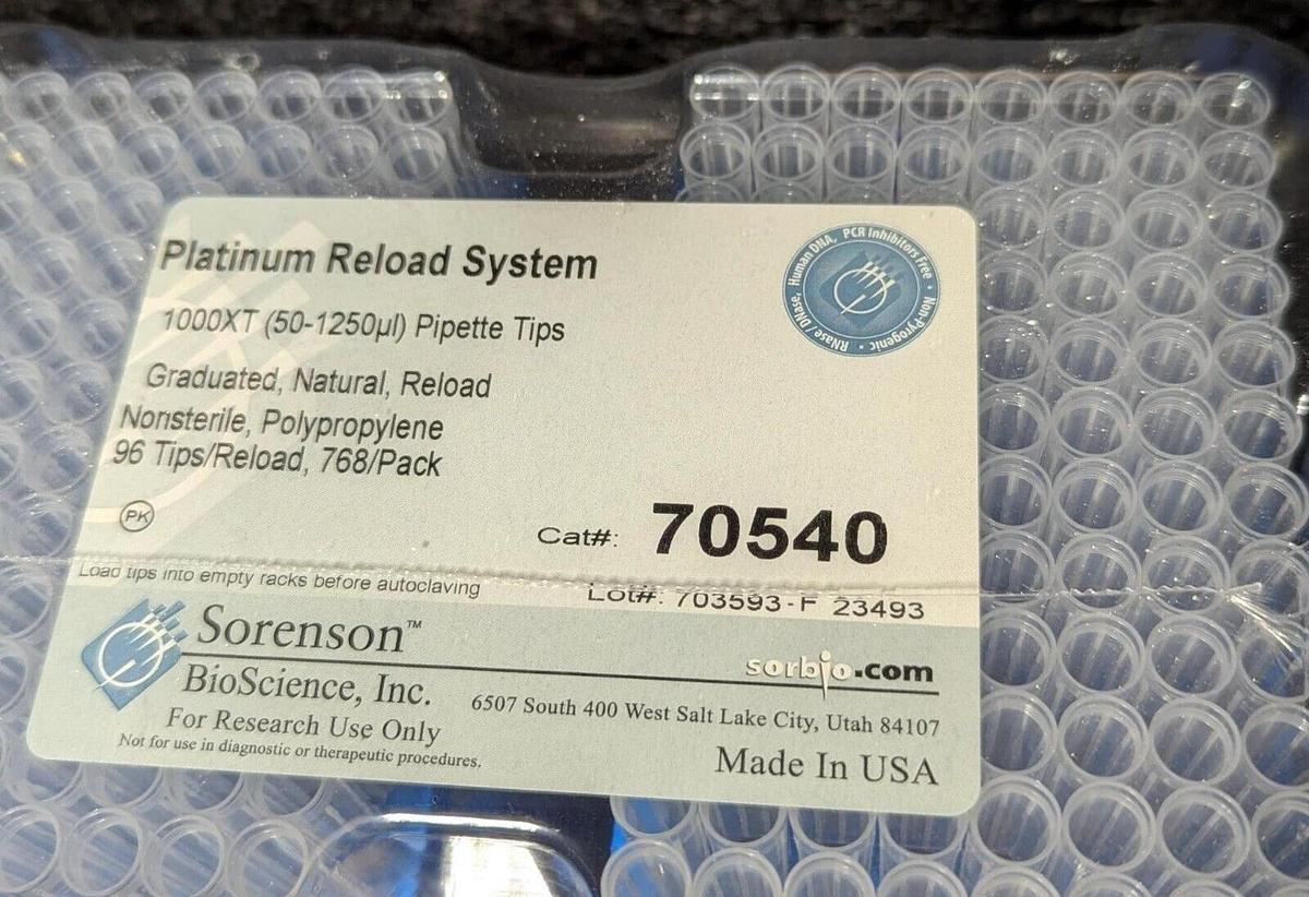 70540, SORENSON 1000 uL XT Platinum Reload, 768/pack