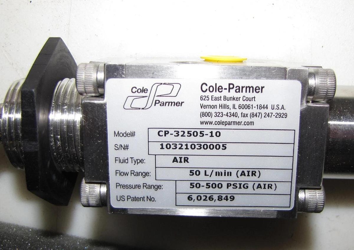 Cole Parmer 50L/min Air,  Pressure-Regulating Mass Flow Controller CP-32505-10