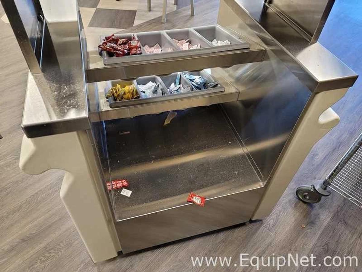 Used GalleyLine®  Matelock Condiment Cart with 12 Compartments, white 9440W/MH