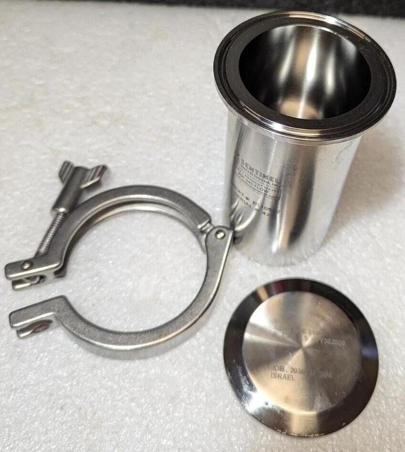 Used Sentinel Process Bottles 316L stainless steel 275 ml,  Tri-Clamp fittings