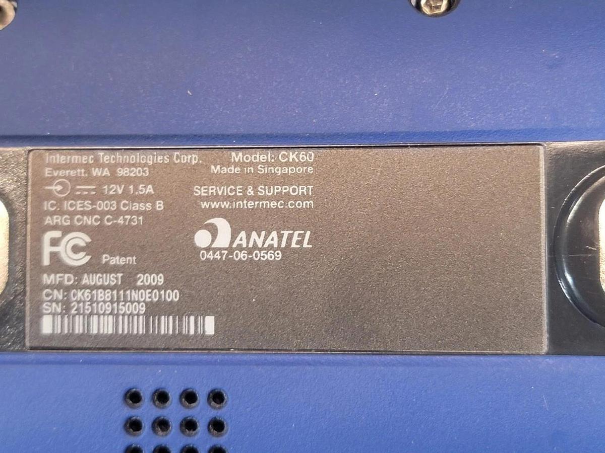 Used INTERMEC  BARCODE SCANNER CK60  W/BATTERY AND  POWER SUPPLY & INTERMEC AD5 DOCK