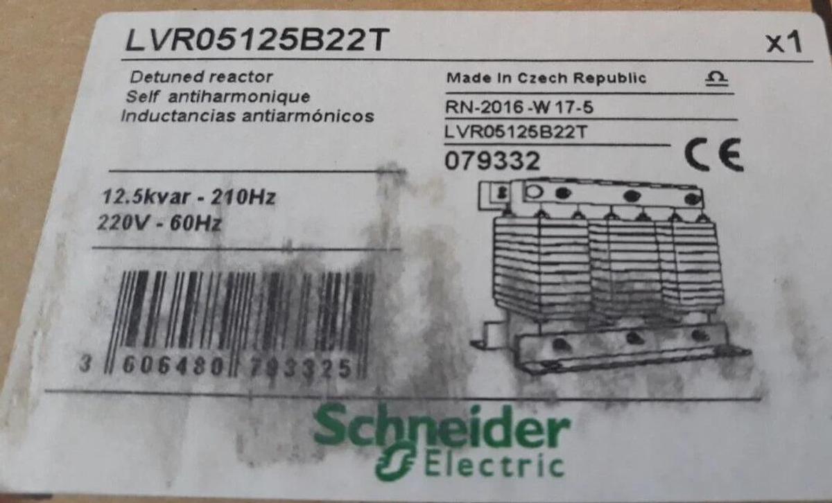 Used SCHNEIDER ELECTRIC  12.5kvar   REACTOR   LVR05125B22T