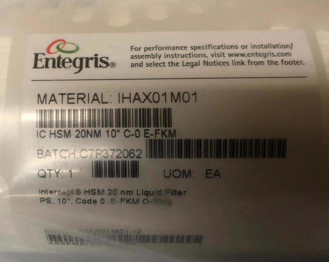 Used Entegris Intercept HSM 20 nm Liquid filter PS 10"   IHAX01M01