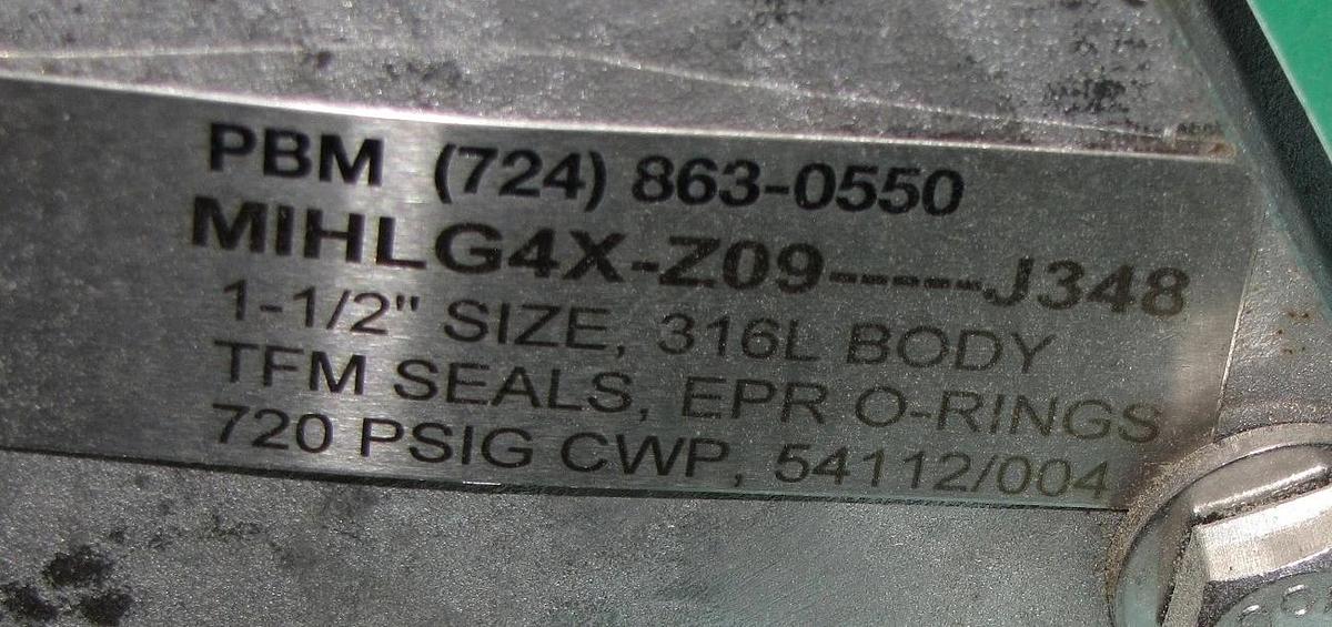 PBM 1 1/2" 3 way 316 Stainless Sanitary Multi-Port Valve Tri Clamp  *new/unused*