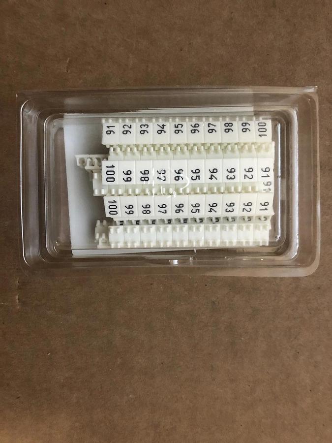 Used Wieland 04.856.1153.0 TERMINAL BLOCK MARKER, 1 TO 100, 6MM