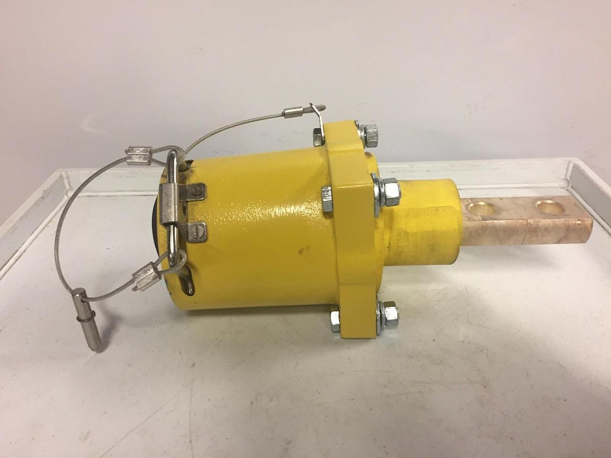 Used Leviton Rhino-Hide 49 Series Female Panel Mounted Receptacle - Yellow
